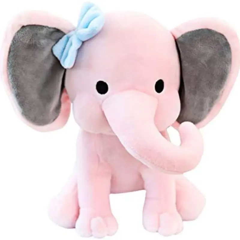 Elephant Plush Decorative Figurine, Cute Animal Design Stuffed Toy, Soft Skin Pillow, Ideal for Living Room Decoration, Perfect Gift for Holidays, Huggable Stuffed Animal