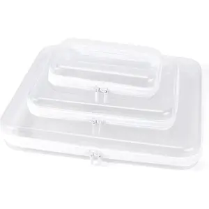 6 Pcs Clear Hard Zipper Case Hard Plastic Zipper Pouches Transparent Makeup Bag Pencil Pouches for Travel Snacks Christmas Trinket Storage Organizer Box(Clear,Three Sizes)