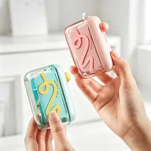 Automatic Pop-Up Portable Floss Dispenser, Travel Sized Storage Case Pop Up Dispenser for Floss Picks, Floss Pick Dispenser One Touch, On-The-Go Oral Care (Green, Pink)