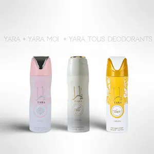 Lattafa Yara + Yara Moi + Yara Tous Deodorant Trio for Women (200ml / 6.7 fl oz Each)
