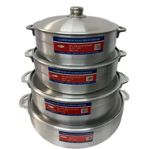 Aluminum cooking pot set 4pcs  and set of 6 pcs  Compact Cookware 30cm 34cm 38cm 42cm