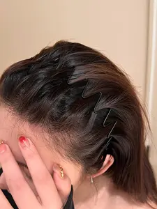 Solid Color Wave Shaped Hair Hoop, Casual Invisible Hair Band for Women and Men, Body Wave Headband, Minimalist  Braided Hairwear for Daily Used, Headbands Women