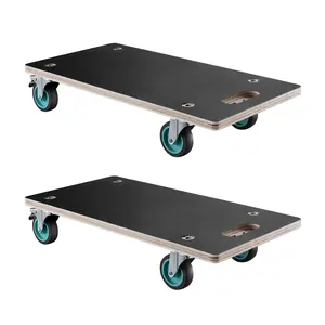 VEVOR Furniture Dolly,  551 lbs Load Capacity, Furniture Moving Dollies with 4 TPR Silent Wheels, Rectangle Multifunctional Flat Dolly for Piano Furniture Couch Washing Machine Fridge, 2 Pack, Black