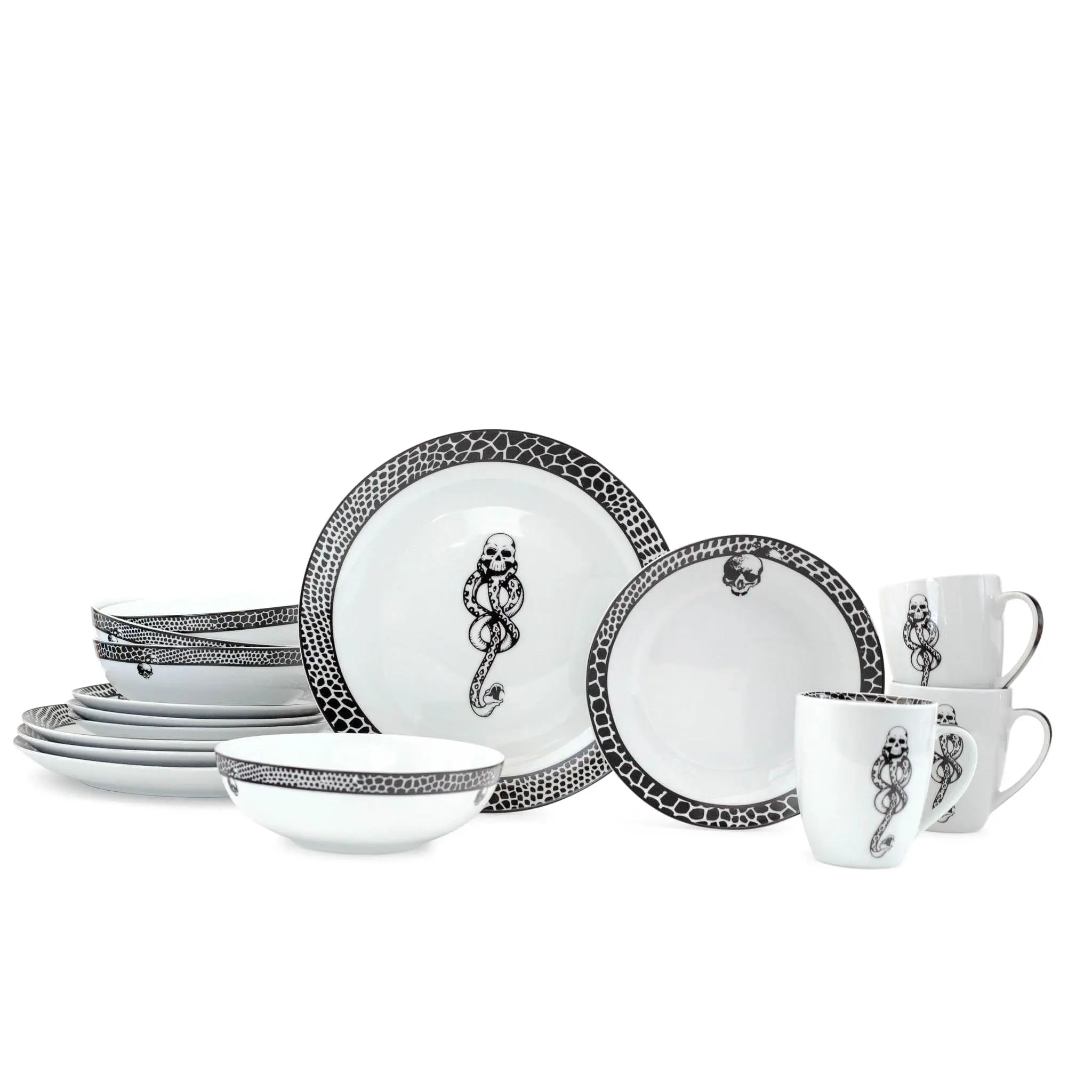 Harry Potter Voldemort Death Eater Dinnerware Sets | 16-Piece Ceramic Dinner Set