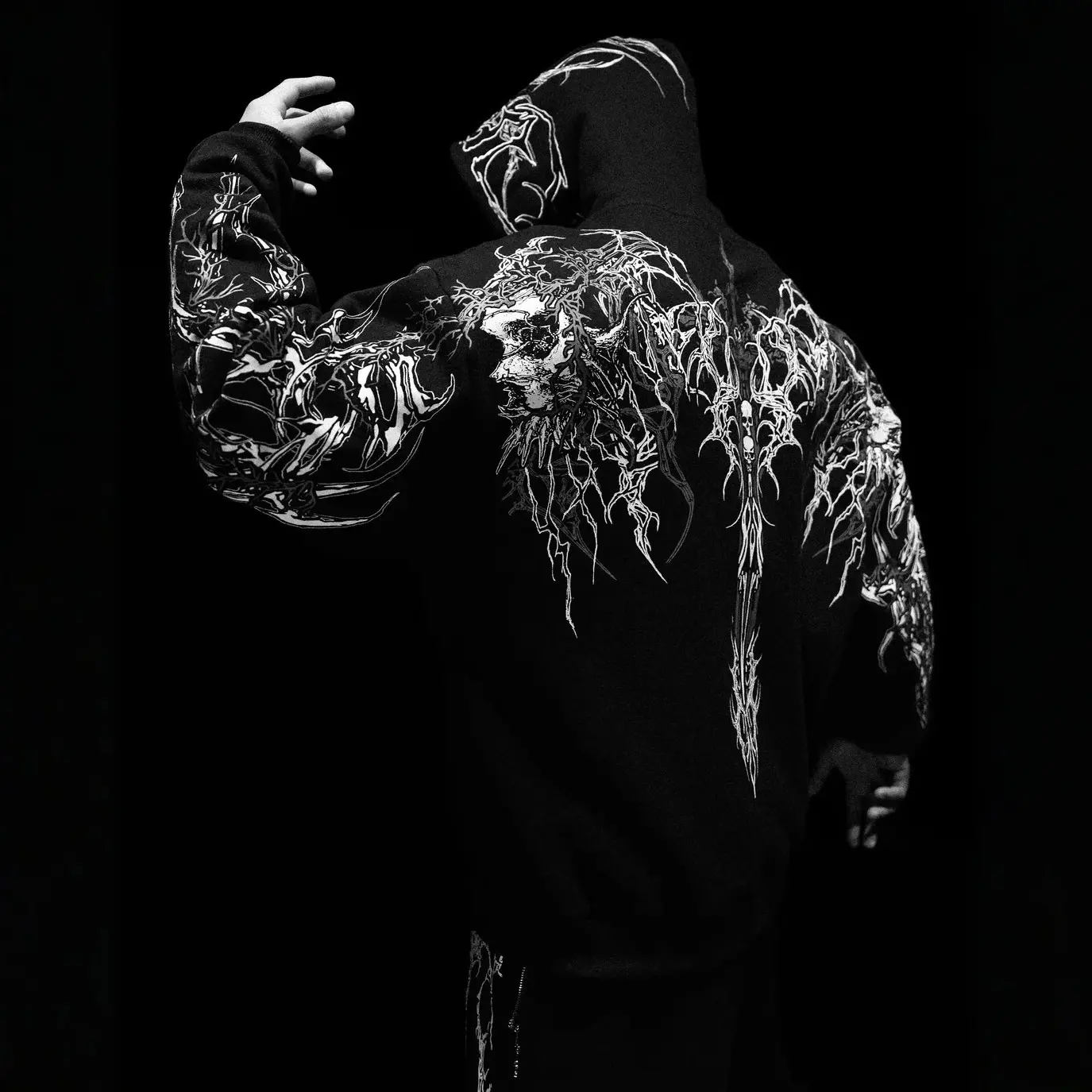 Men's 2026 Fall Winter Graphic Polyester Hoodie - Stylish Loose-Fit Trending Clothes, Athletic Fitness Long-Sleeve Pullover, High Street Casual Clothing Outerwear