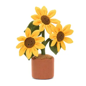 Jellycat Amuseables Sunflower Plush, Cute Design Yellow Color, Summer Gift for Her, Birthday Gift for Kids, Sunny Floral Plush
