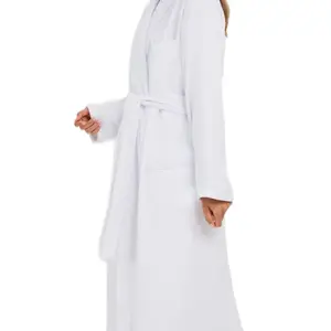 Plush Lined Microfiber Shawl Hotel Robe Comfort Womenswear Adjustable Bathrobe Belt Loungewear