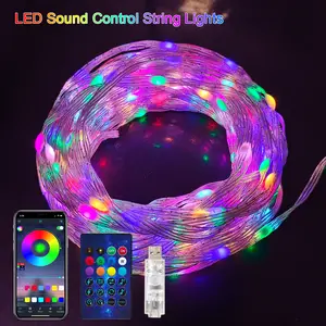 Smart Fairy Lights Dynamic Led Lights 5-20m, USB Powered, Remote Control & APP Control, Multi-Color Changing, Music Rhythm Sync, Outdoor Camping, Christmas Tree, Wedding Party, Garden Decor, Led Strip Lights