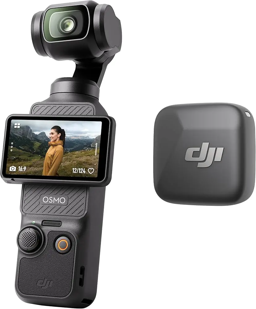 DJI Osmo Pocket 3 Action Camera, Portable 4K Video Device for Vlogging, Compact Handheld Gear for Travel & Content Creation