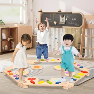 NAVINE Balance Beam for Kids 3-5, Toddler Sensory Wooden Balance Montessori Toys and Stepping Stones, Pikler Build Coordination Gymnastics Obstacle Motor Skill for Kid