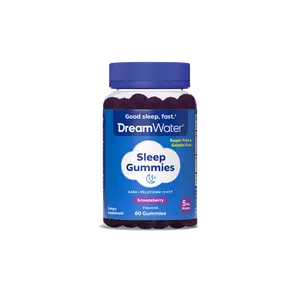 Dream Water Snoozeberry Sleep Gummies with Pectin – Melatonin Night Gummies for Restful Sleep & Relaxation – Helps Support Bedtime Calm & Better Sleep Routine – Easy Chew Sleep Supplement, Sugar-Free (60ct)