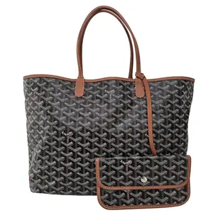 Pre-owned Goyard leather Tote Bags Goyardine Saint Louis Tote PM Black Gold