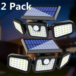 1 Pack/2 Packs Solar Security Light with Motion Sensor, 2400LM Brightness & 3-Head Design | Easy to Install, Waterproof & Energy-Saving | Ideal for Gardens, Courtyards, Walkways, Yards, Garages, Porches, Barns, Patios – Also a Perfect Mother's Day Gift