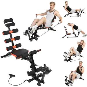 Adjustable Ab Crunch Machine, Riding function All-in-One Abdominal Exercise Bench, Multi-Functional Cycling Bike exercise function Core Fitness Trainer for Home Gym, Full Body Strength Training Equipment Legs & Arms