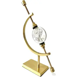 Caliper Style 6 inch Brass Display Stand For Minerals Ornaments Gems Shells Coins Spheres Artifacts