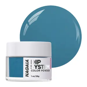 Teal Treasures, Medium Teal Blue, NAGAIA Dip Powder System, Super Fine Nails Dipping Powder with Vitamin E and Calcium