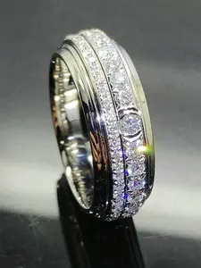 1 PC Luxury Cubic Zirconia Elegant Glittering Ring For Women For Wedding Engagement Party Jewelry Valentine's Day Gift
