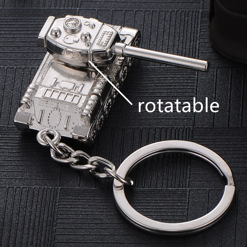 Vintage Military Tank Keychain with Antique Finish, Metal Pendant for Men's Accessories, Unique Gift Idea
