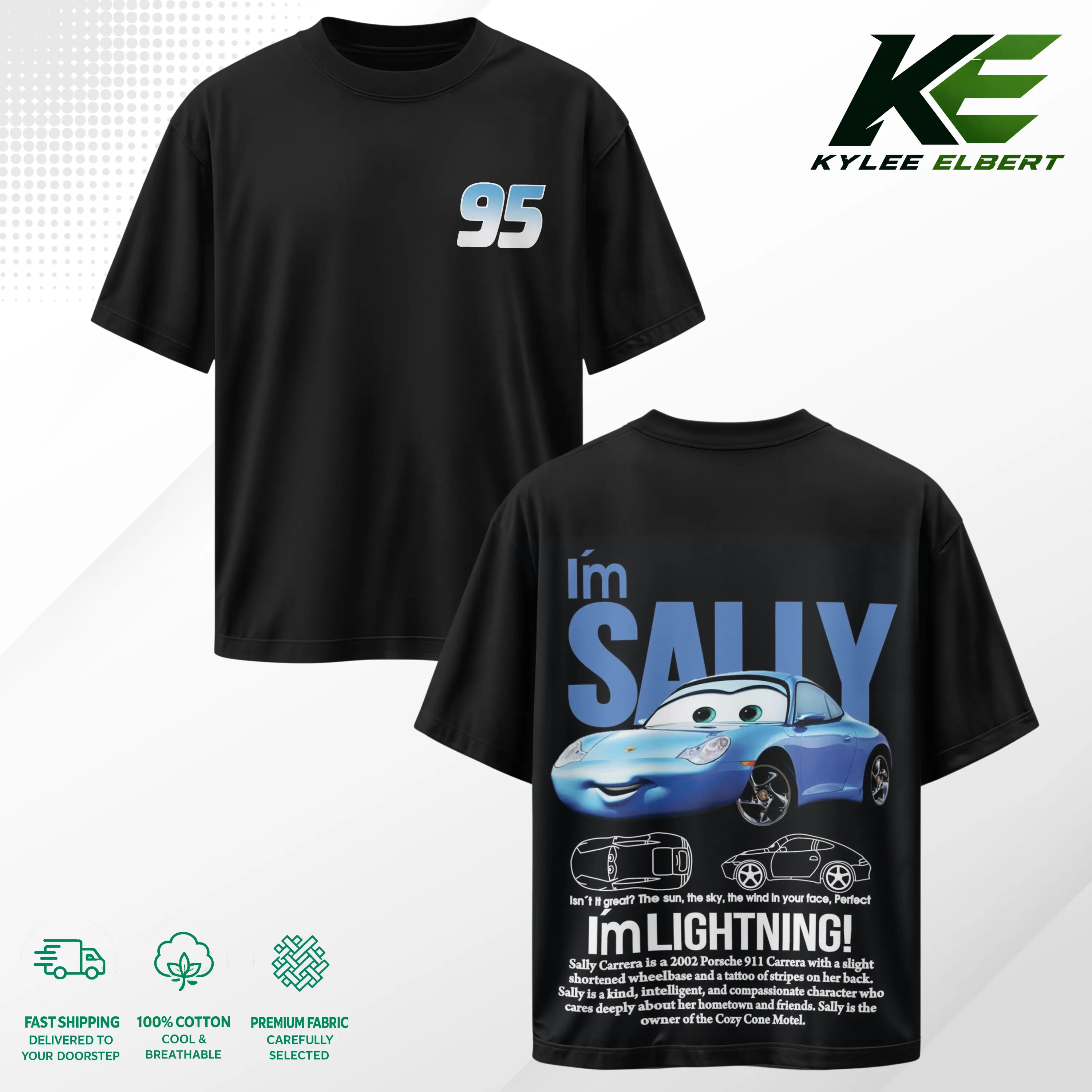 Retro Two Side Cars Movie T-Shirt, Mcqueen and Sally Loving Retro Vintage Unisex Graphic Tee - Top Trendy Y2K Classic Streetwear Unisex Racing Style For Fans Made in USA