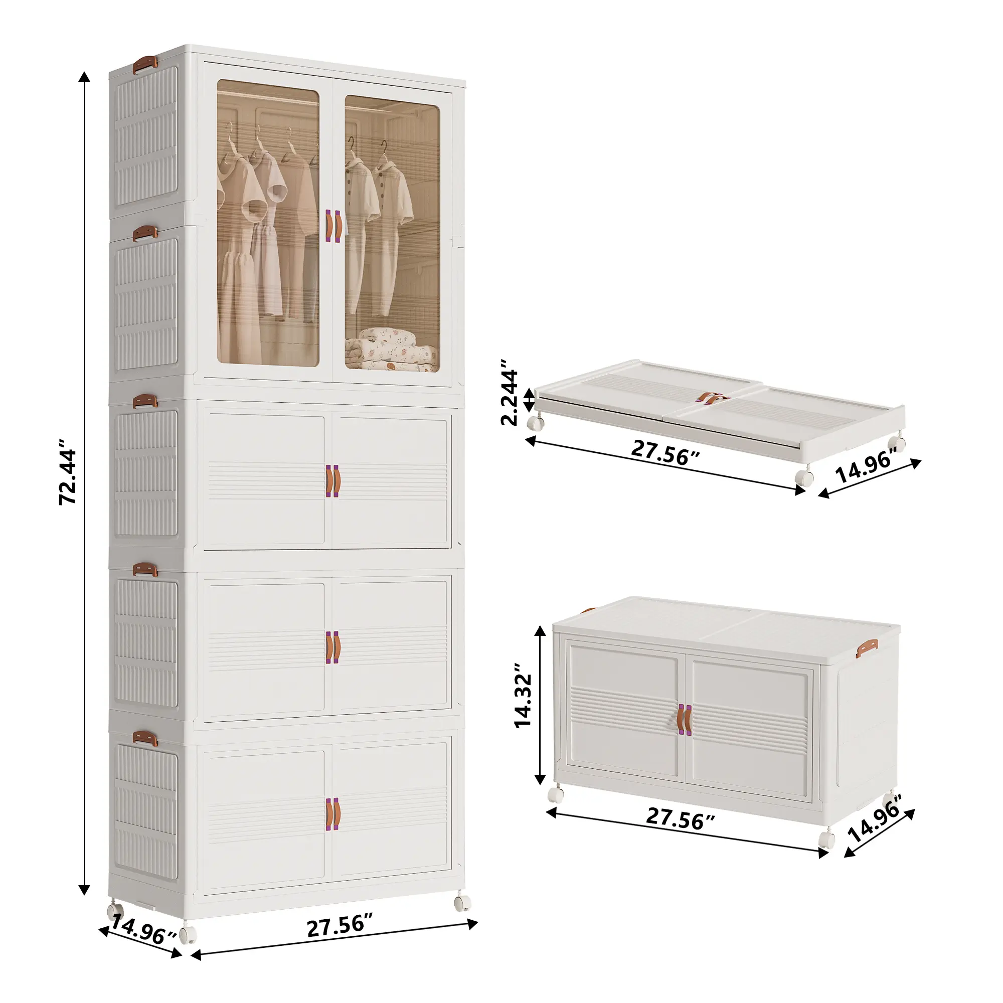1 Wardrobe+3 Storage Box
