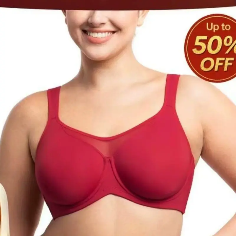 Women's Plus Size Full Coverage Underwire T-Shirt Bra - Unlined, Non-Padded, Push-Up Support Everyday Lingerie for Large Busts