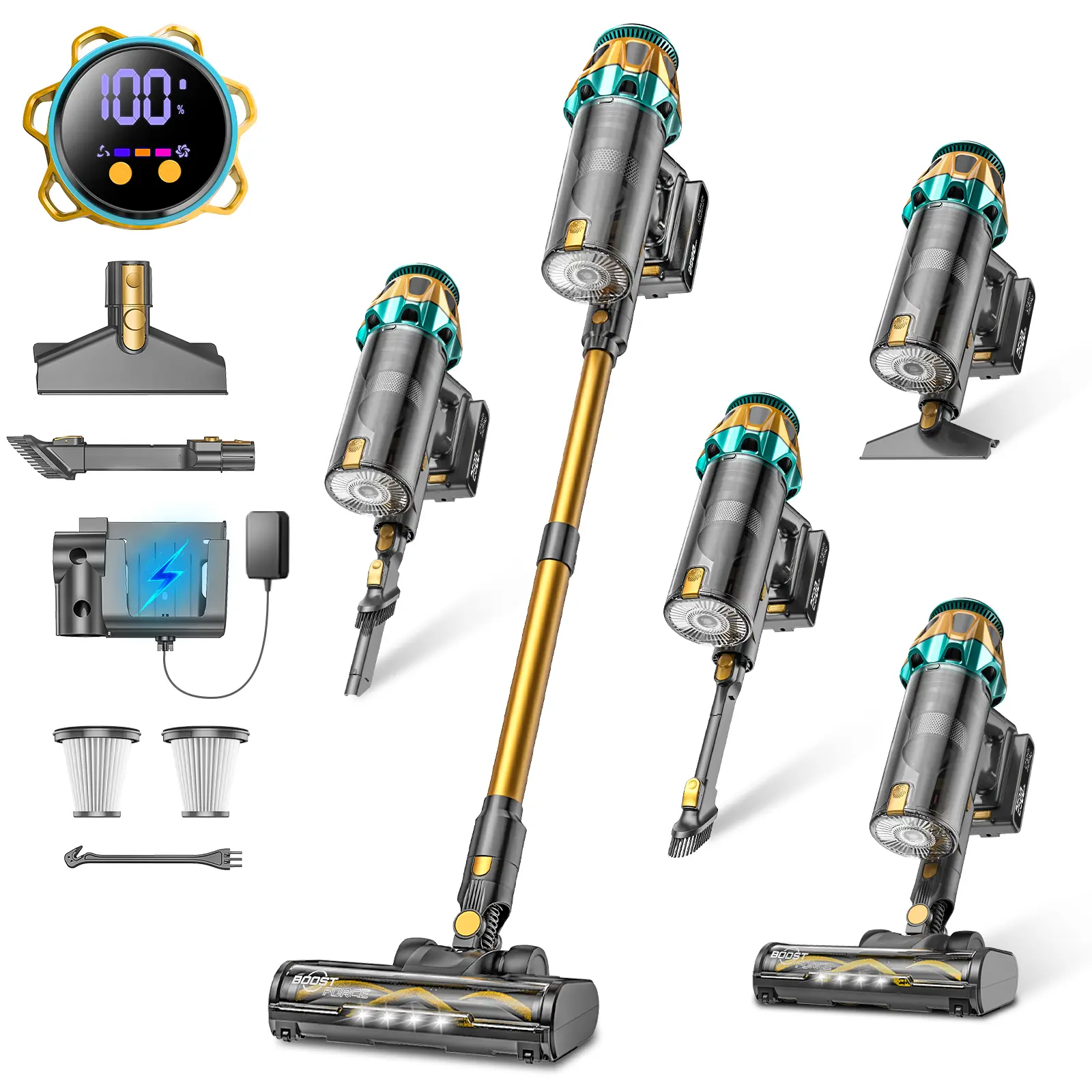 Cordless Vacuum Cleaner, 600W/35kpa/55mins Runtime, Self-Standing, Wall Mount Charging, Stick Vacuum Cleaner for Hard Floor/Carpet/Pet Hair/Car summerwins Home Cleaning Tool Dust Suction Machine,back to school,back to school haul