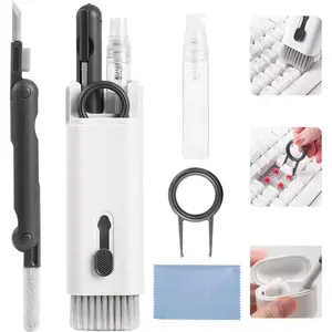 7 in 1 Electronic Cleaner kit, Cleaning Kit for Monitor Keyboard Airpods MacBook iPad iPhone iPod, Screen Dust Brush Including Soft Sweep, Swipe, Airpod Cleaner Pen, Key Puller and Spray Bottle