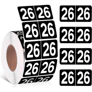 500 Pieces 2026 Rectangle Coded Colored Self Adhesive Year Label Tabs for File Folders Office Supplies, 1 Roll, 3/4" x 1-1/2" Black