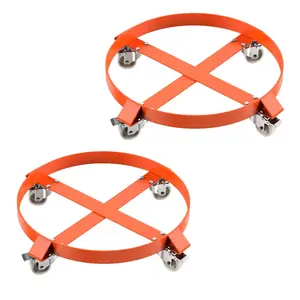 GARVEE 55 Gallon Drum Dolly, Heavy Duty 1000LBS Load Capacity Drum Cart, Non Tipping Hand Truck with 4 Swivel Casters Wheel for Warehouse Drum Handling (2 Pack)