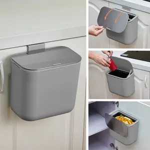 Odor-Proof Stainless Steel Lid - Hanging Trash Can - Versatile Indoor Compost Bin For Kitchen, Cabinet, RV, Bathroom, Office – 1.8 & 2.4 Gallon