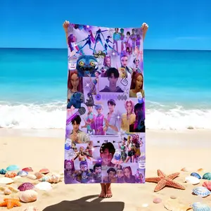 1 pc Vibrant Cartoon Beach Towel for Ocean Getaways - Ideal for Swimming and Sunbathing - Trendy Design for Summer Adventures