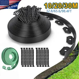 SJAPCK L-shaped Landscape Edging Border kit 33 FT Garden Edge Lawn Border Garden No Dig Landscape Edging Border Kit 2" Tall Flexible Yard Lawn Border Modern Patio