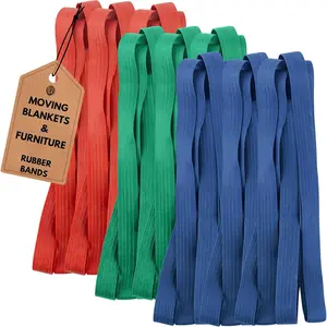 12 Pack Variety  Moving Rubber Bands for Furniture and Moving Blankets - Extra Strength Rubber Mover Bands - 42", 30" and 26" Length - Moving Supplies by