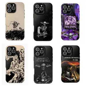 A-Avenged Sevenfold Phone Case – A7X Skull & Bat Logo Cover Compatible for iPhone 17Promax 16 15 14 13 12 11 and for Samsung S21-S25 Perfect Gift for Music Fans Her/Him