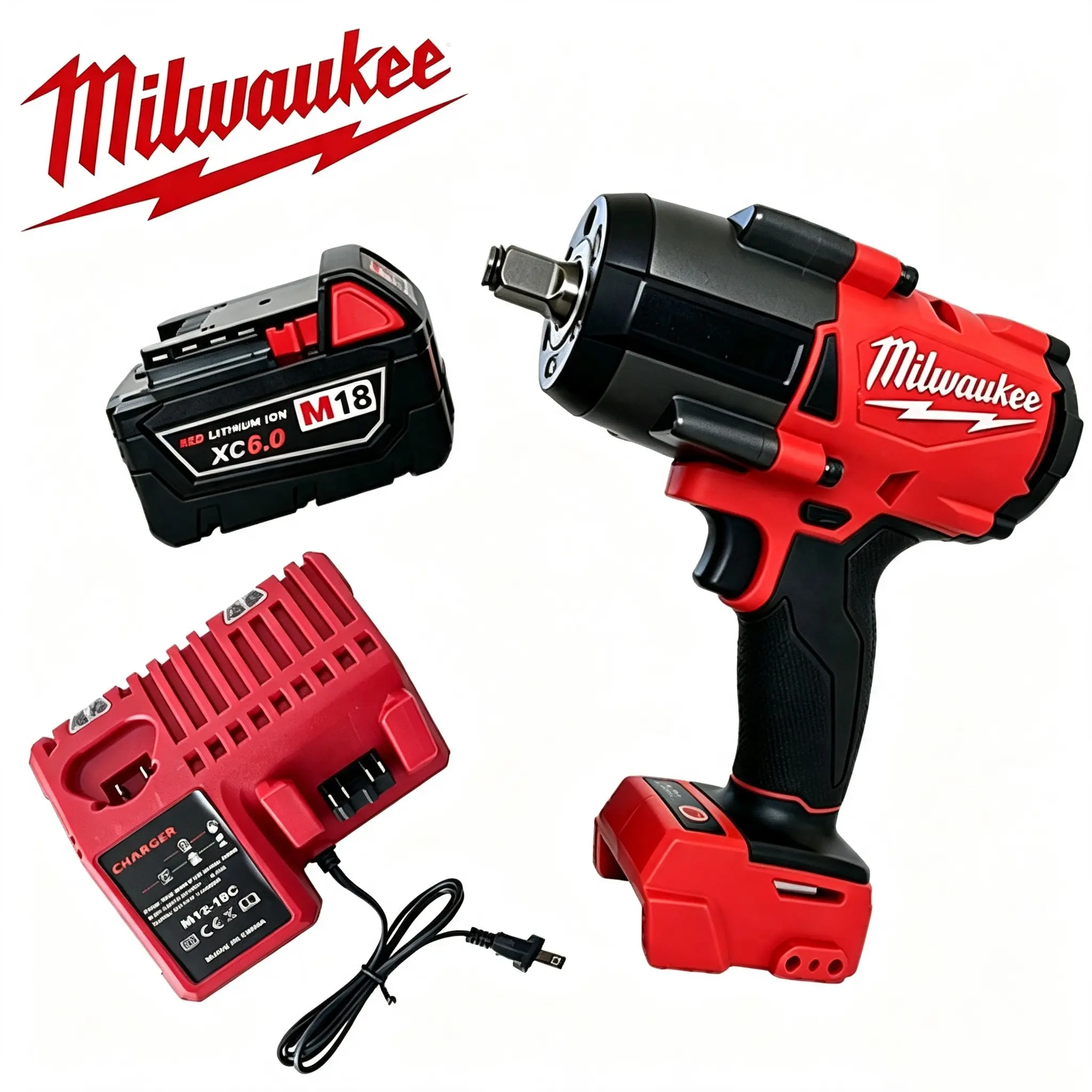 Milwaukee M18  Electric Impact Wrench, Pro-Level 1000 FT-LBS Fastening Torque, 1400 FT-LBS Breakaway Power for Automotive Repair & Workshop Projects heavy duty removal nut repair tool car power tool  dewalt brushless multitool  cordless tool set inch half