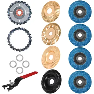 11 count  Carving Disc for 4" or 4 1/2" Angle  with 5/8" Arbor,Upgraded Angle   Carving Disc Set,Woodworking  Attachment for   Carving Polishing