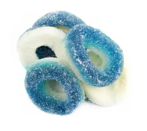 Halal Blue Raspberry Gummy Rings Chewy Snack