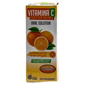 Vitamina C LV Oral Solution 220 mL Sugar-Free Supplement for Immune Support & Energy Boost