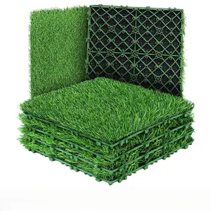 6 pieces of suspended lawns - DIY movable and freely connectable floor. Artificial synthetic grass lawn, Fake Grass, spring green plants, combined grass panels. Suspended grass surfaces indoors and outdoors. Outdoor paving, plastic green grass mats.