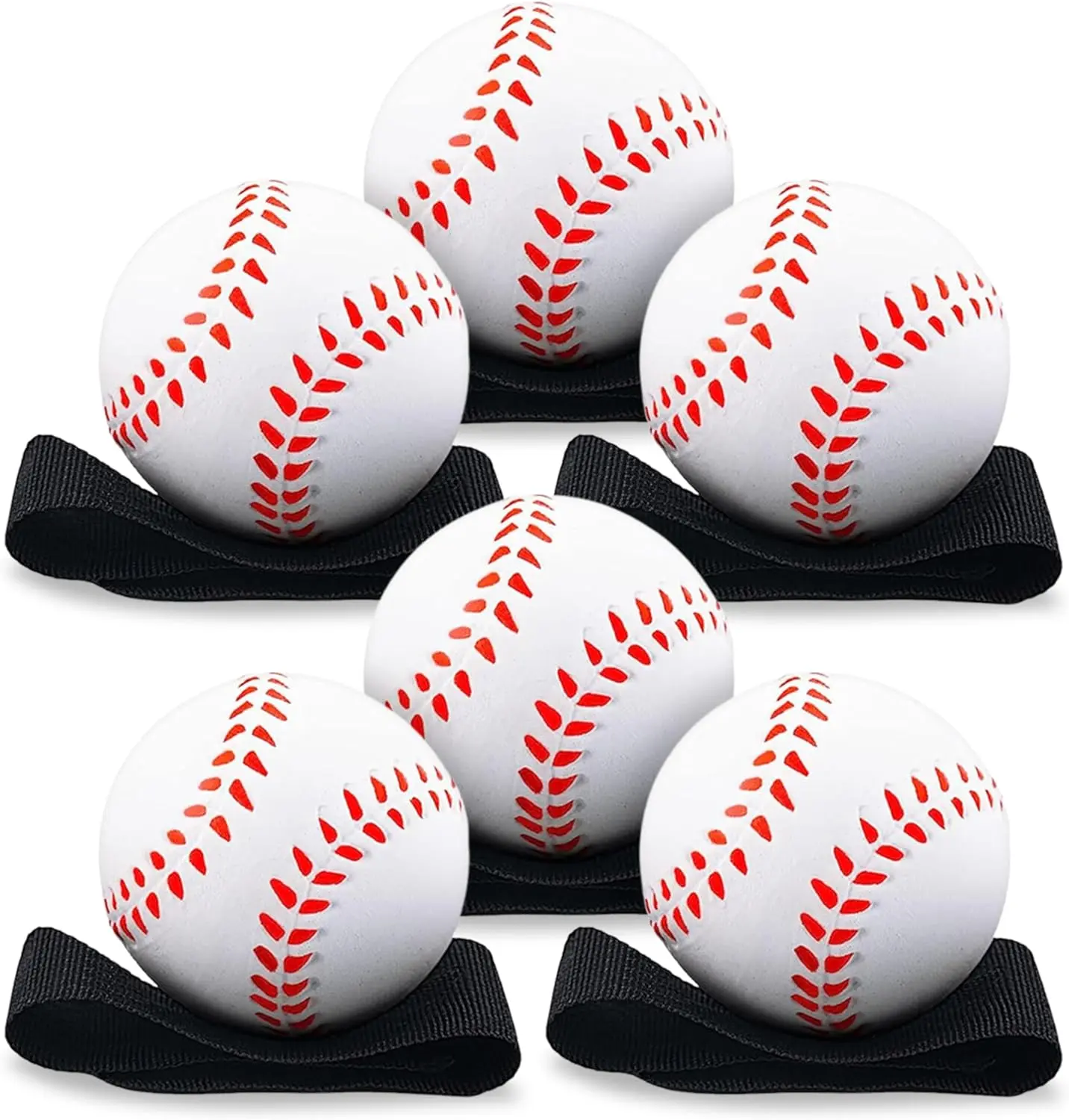 PLAYBEES Reactive Practice Baseballs on Elastic Cord 6 Pack Fun Outdoor Activities for Kids Boys Girls Spring Training Party Favor No Warranty