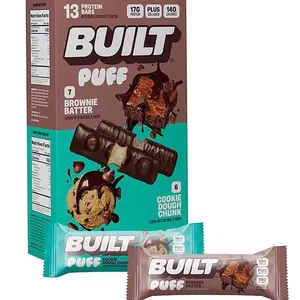 Built Puff Bar Cookie Dough & Brownie Batter 17grams of Protein 13 Bar Variety Pack