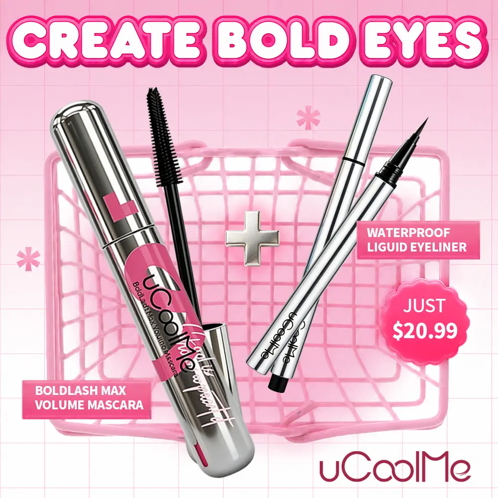 UCOOLME Eyeliner & Mascara Duo, Waterproof Smudge Proof Eye Makeup Set, Volumizing Lashes & Defined Eyes, Long Lasting
