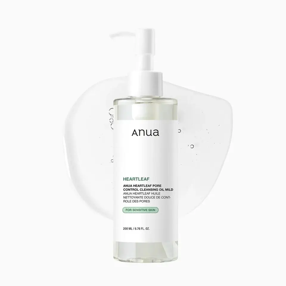 Anua Heartleaf Cleansing Oil Mild - Lightweight Daily Makeup Remover, Sensitive Skin Pore Care Facial Cleanser with Heartleaf Extract, Cleanse & Soothe, 6.76 fl oz