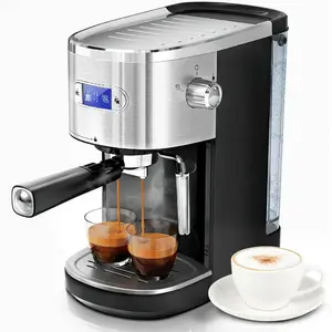 ZAFRO Espresso Machine 20 Bar, Semi-Automatic Professional Coffee Machine for Cappuccino & Latte with Milk Frother Steam Wand,LCD Display,Black