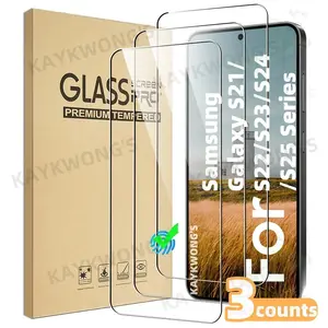 KAYKWONG'S 3 Ultra-Thin Samsung Tempered Glass Screen Protector, 9h Hardness with Anti-Scratch HD Clarity, Fits Galaxy S Series S25/S24/S23/S22/21/note 20/S10/S20