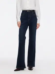 Denim Fleece Lined Women Flared Jeans