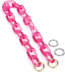 Chunky  Purse Strap Bag Chain Handle Replacement,Handbag Purse Making Accessory Decoration (Rose)