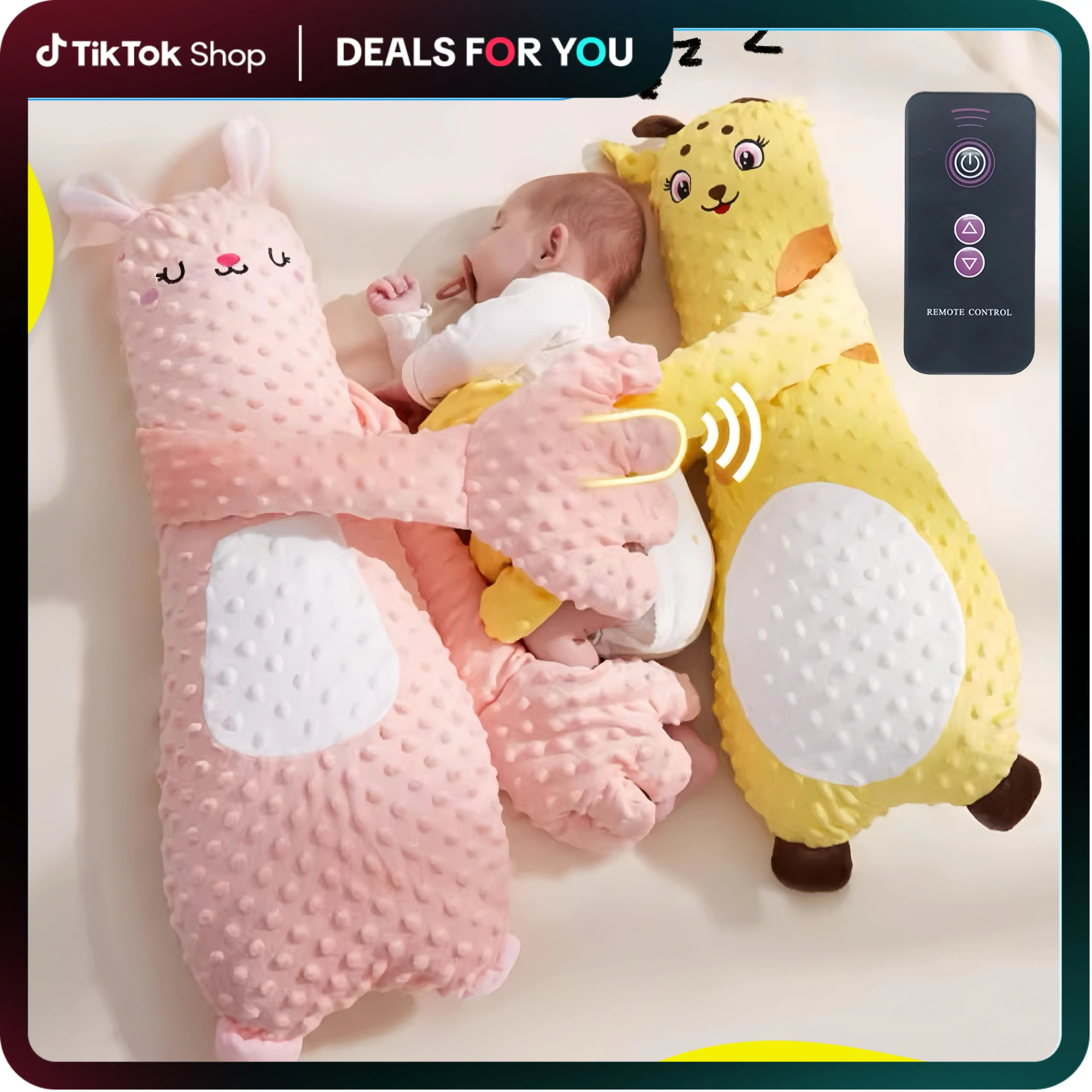 A Baby Patting Soother Pillow Palm, Baby Soother, Patting Toy, Animals-Shaped Sleeping Aid, Soft Stuffed Doll , Animal for Infants