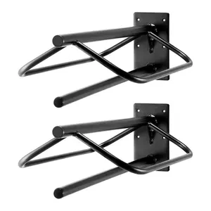 VEVOR Saddle Rack with Pad Bar, 23.8 x 12.6 x 10.2 in, 2 Packs Wall Mounted Saddle Stand, Heavy-Duty Steel Saddle Holder, Western & English Saddle Rack for Horse Stall, Barn, Trailer, Tack Room