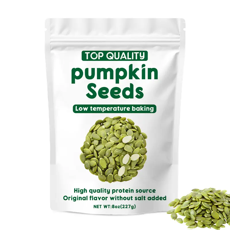 WACACEE Premium Dried Shelled Ready Natural Pumpkin Seeds - 8 oz (227g) Unsalted Moisture-Sealed Single Bag, Rich in Protein, Dietary Fiber, Natural Nutty Flavor, Ideal for Baking, Salads, Healthier Choice Room Temp Snacking